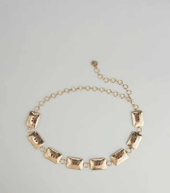 Desert Rose Concho Chain Belt sold by Windsor
