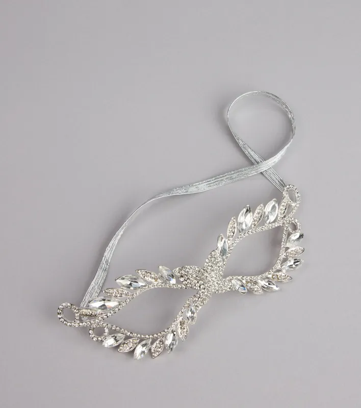 Midnight Sparkle Rhinestone Masquerade Mask sold by Windsor