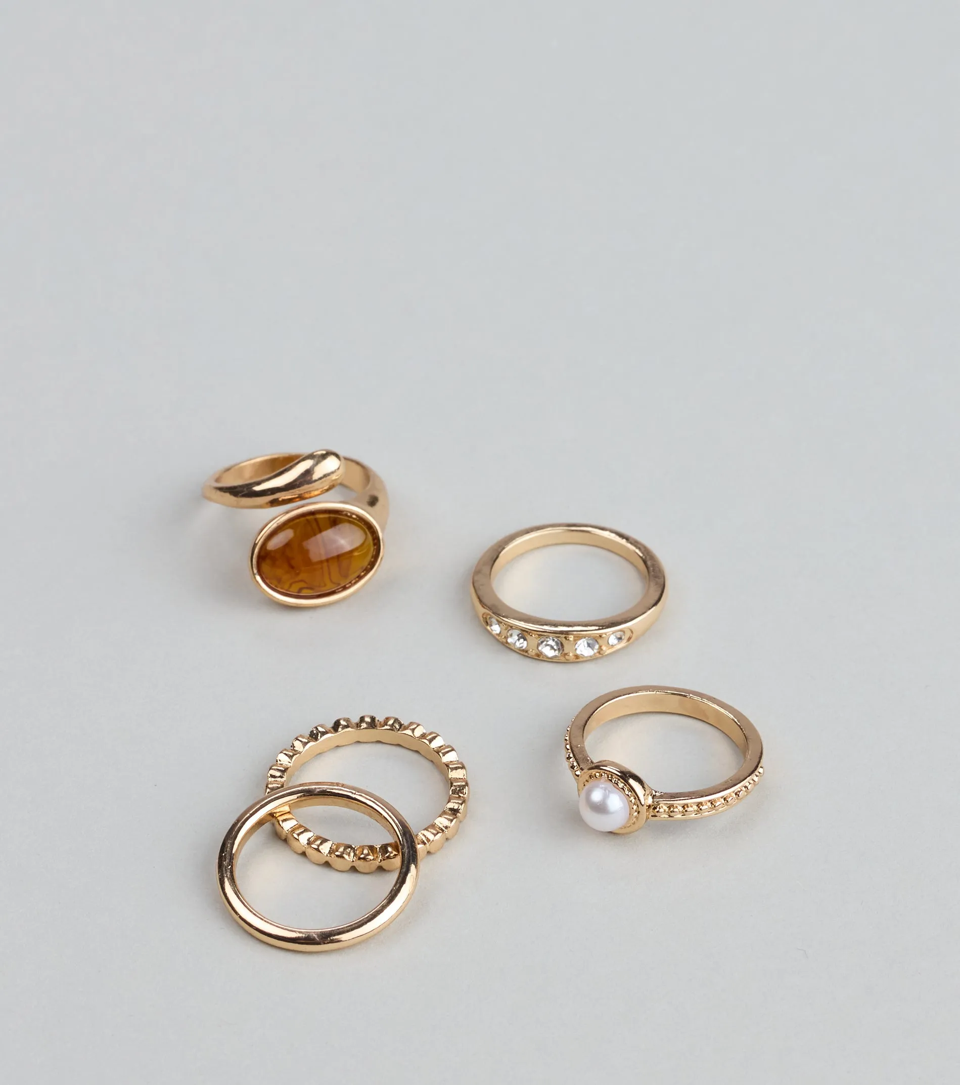 Stacked And Stunning Five Pack Ring Set sold by Windsor