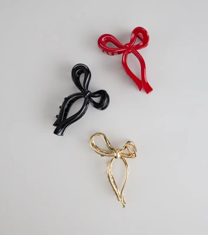 Pretty Little Bow Three-Pack Hair Clip Set sold by Windsor