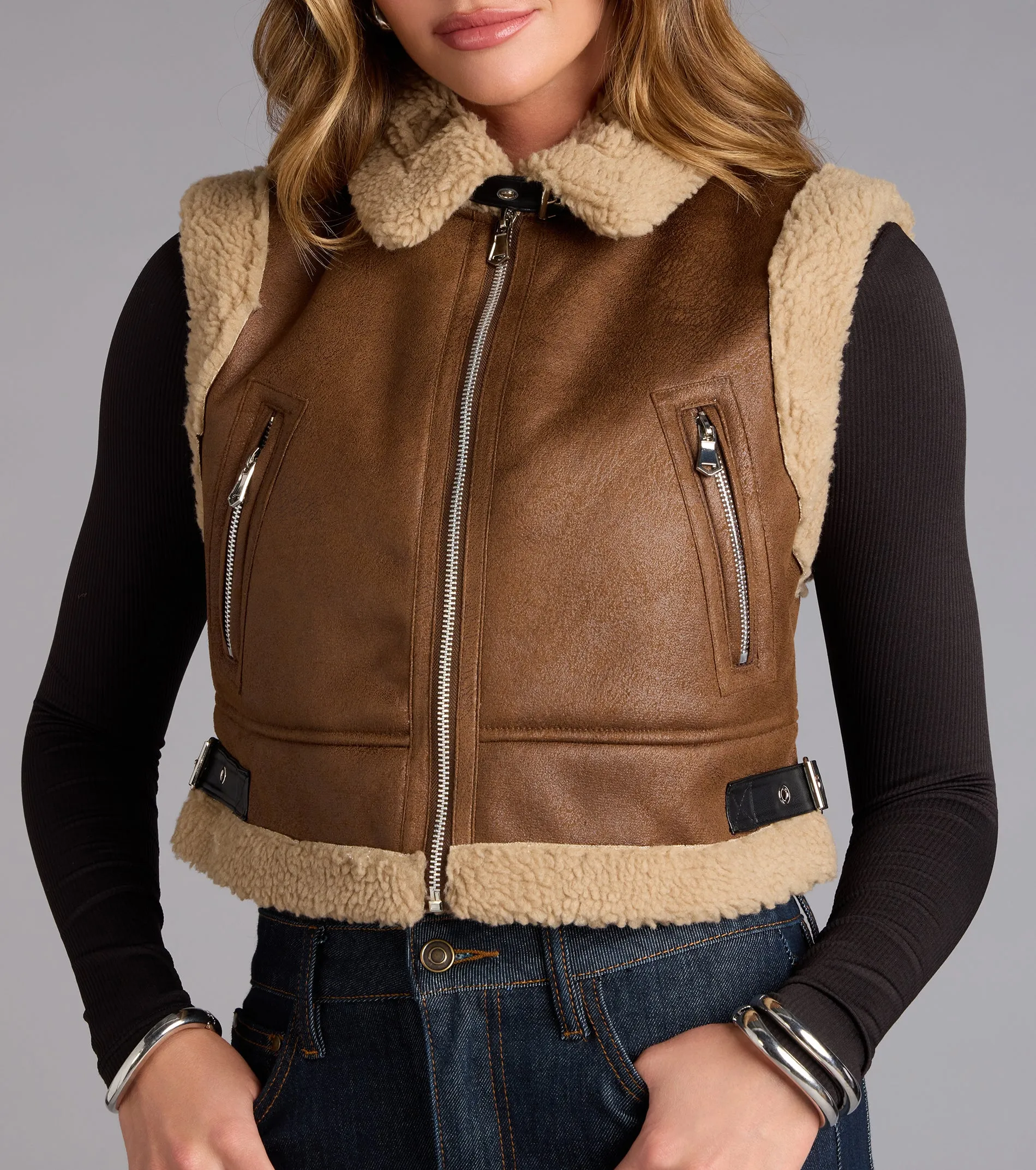 Cider Sips Faux Shearling Vest sold by Windsor product image thumbnail 4