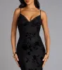 Midnight Garden Floral Velvet Burnout Maxi Dress sold by Windsor