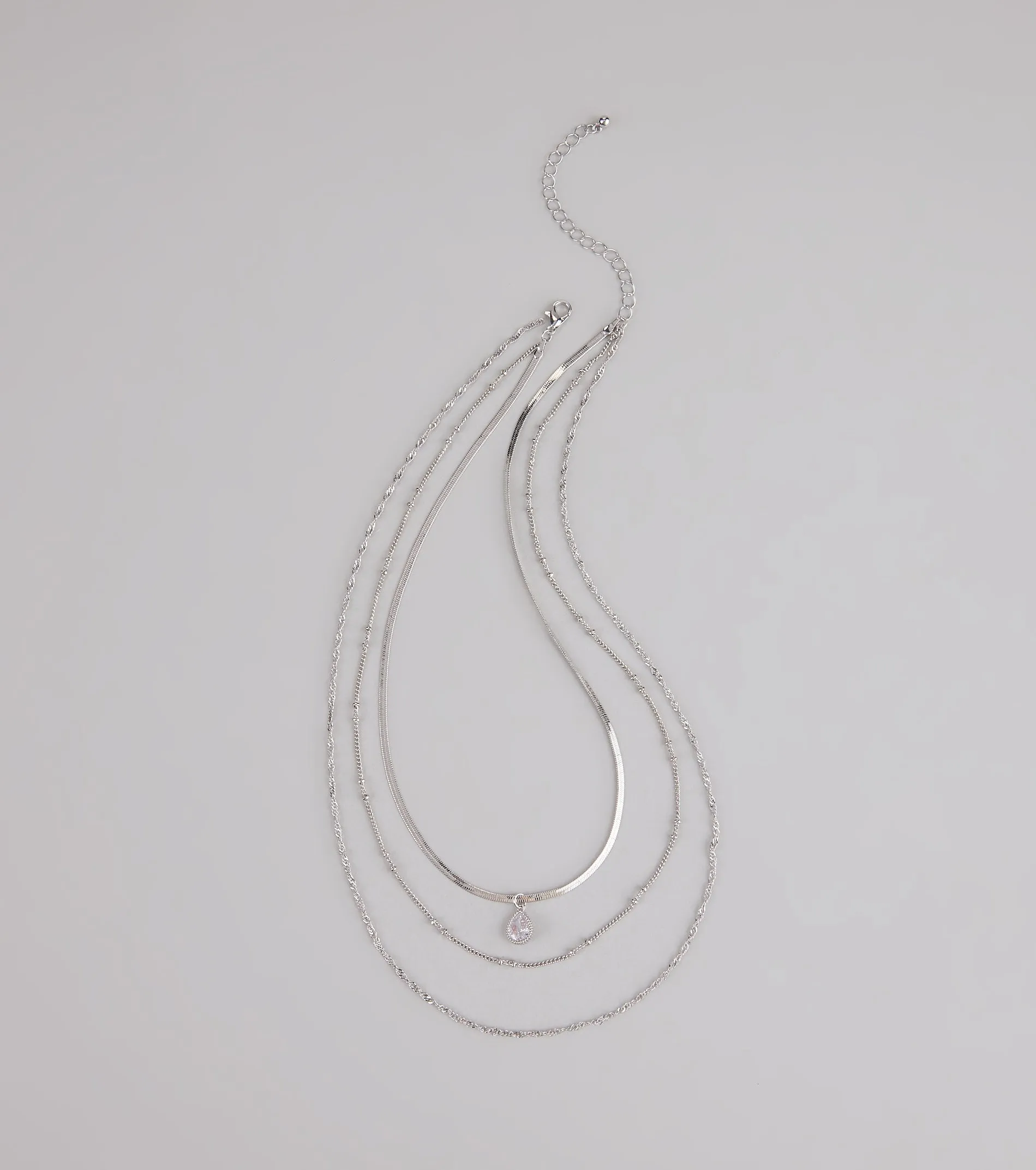 Layers of Luxe Teardrop Cubic Zirconia Necklace sold by Windsor