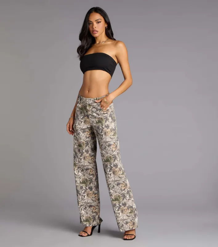 Off Duty Mid-Rise Camouflage Denim Jeans sold by Windsor