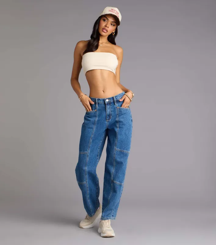 Chill Factor Mid-Rise Barrel Denim Jeans sold by Windsor