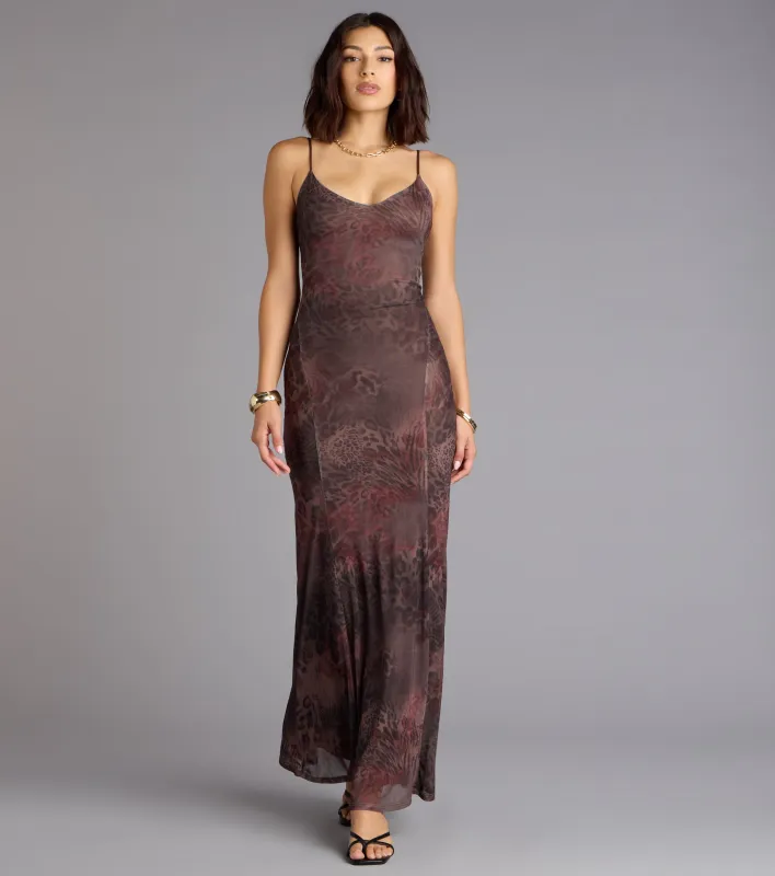 Into the Wild Leopard Maxi Dress sold by Windsor