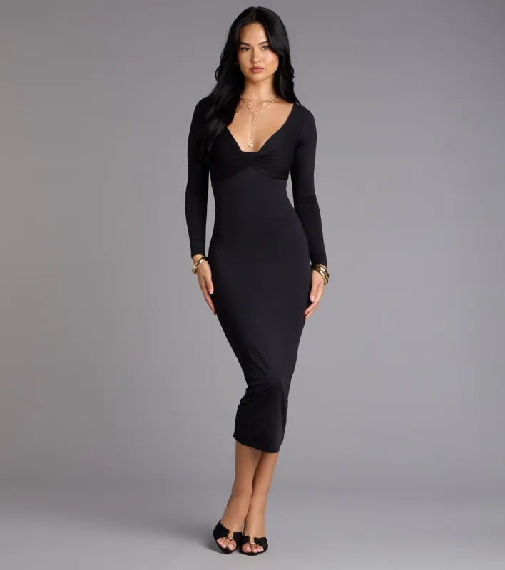 In the Moment Bodycon Midi Dress sold by Windsor