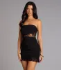 Sultry Touch Strapless Lace Trim Mini Dress sold by Windsor