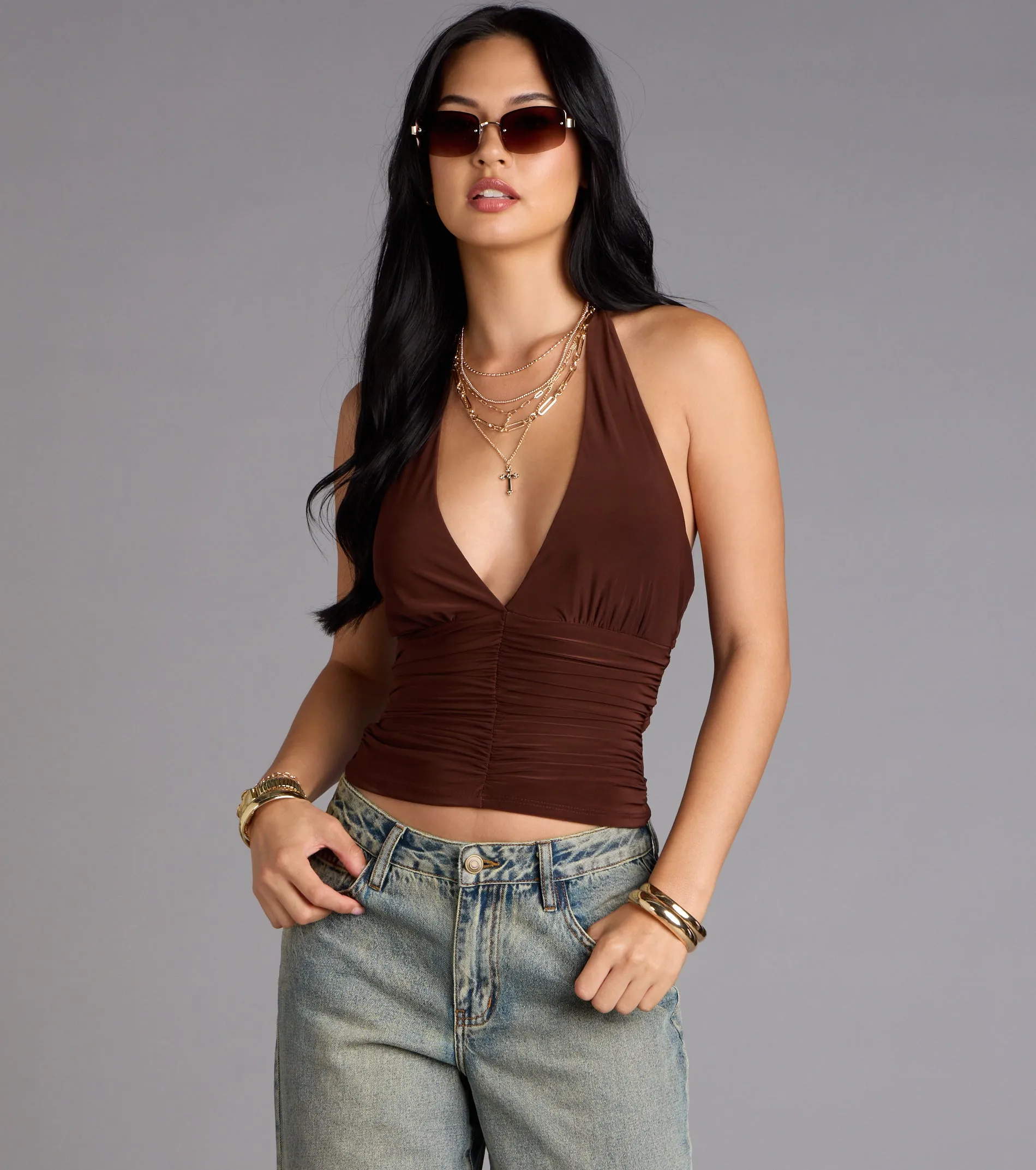 Twist The Night Halter Crop Top sold by Windsor product image thumbnail 4