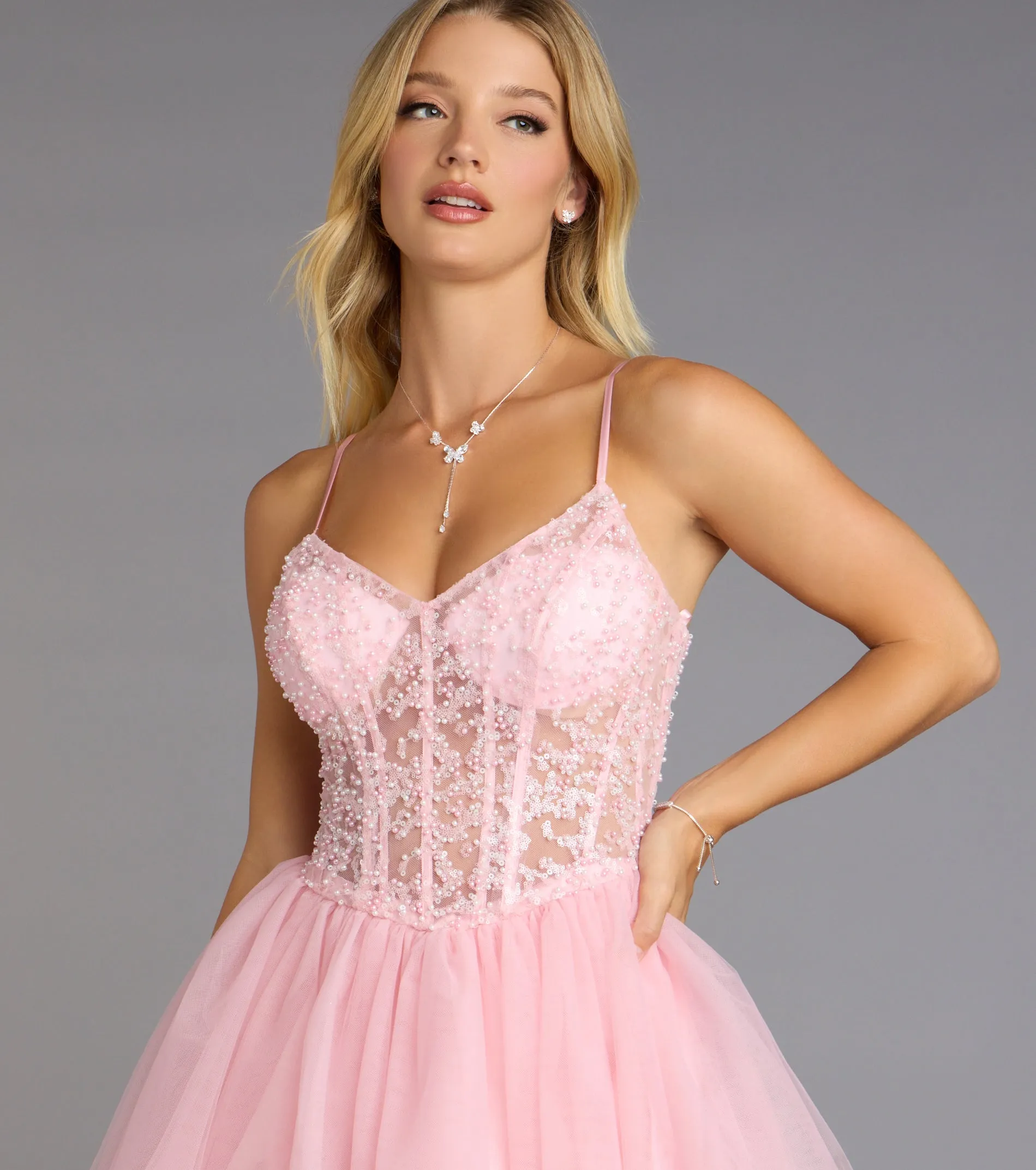 Liza Corset Tulle Skater Dress sold by Windsor product image thumbnail 3