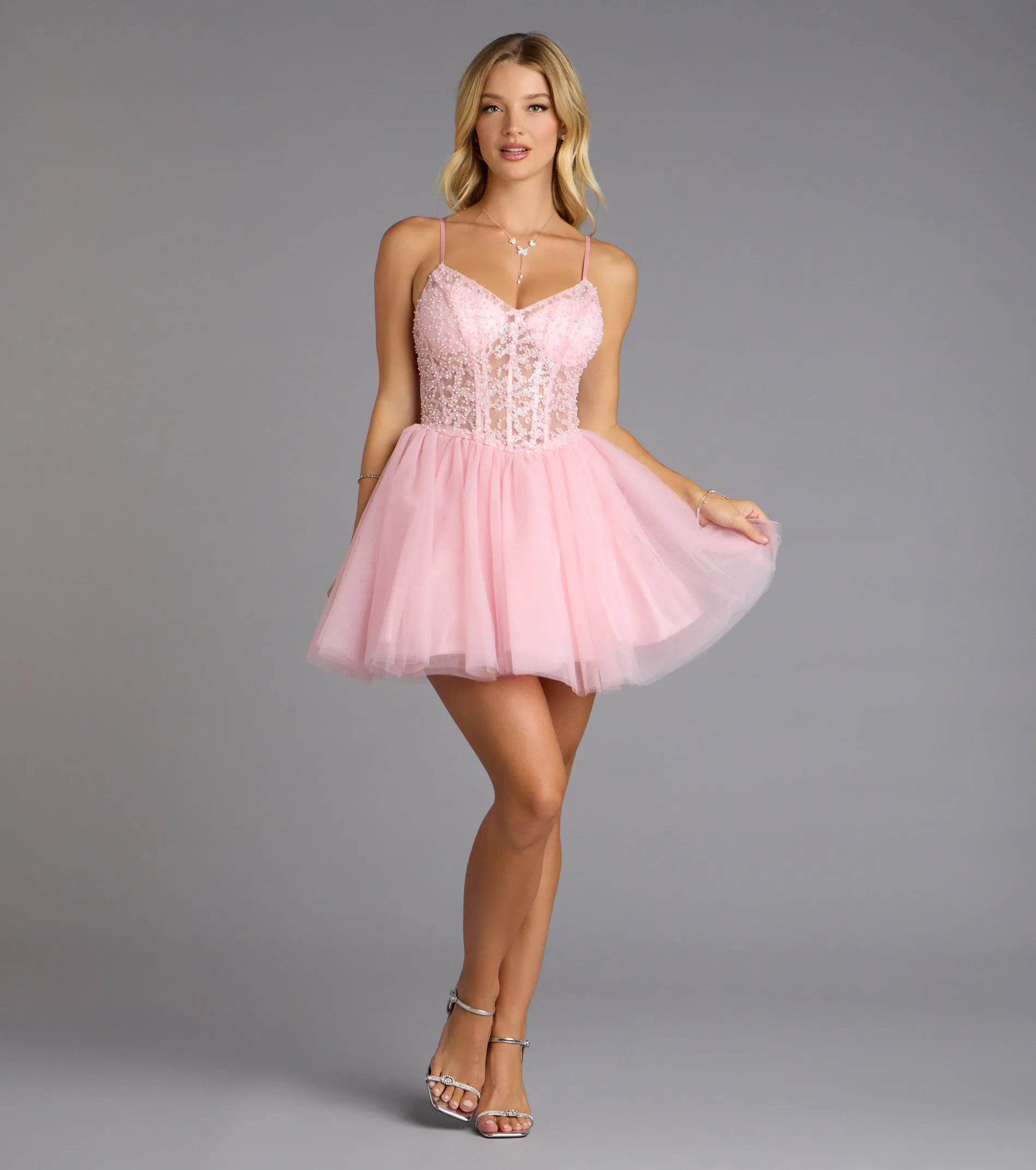 Liza Corset Tulle Skater Dress sold by Windsor product image thumbnail 4