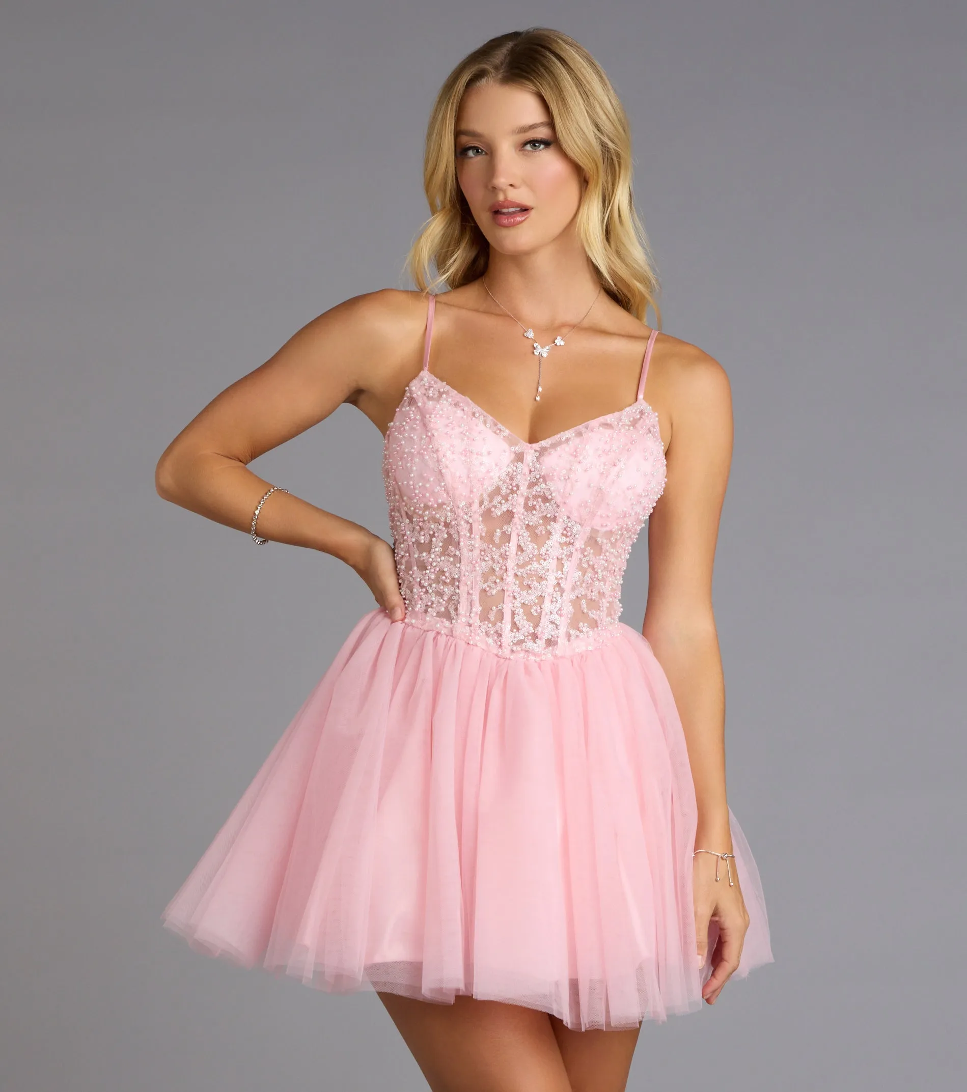 Liza Corset Tulle Skater Dress sold by Windsor