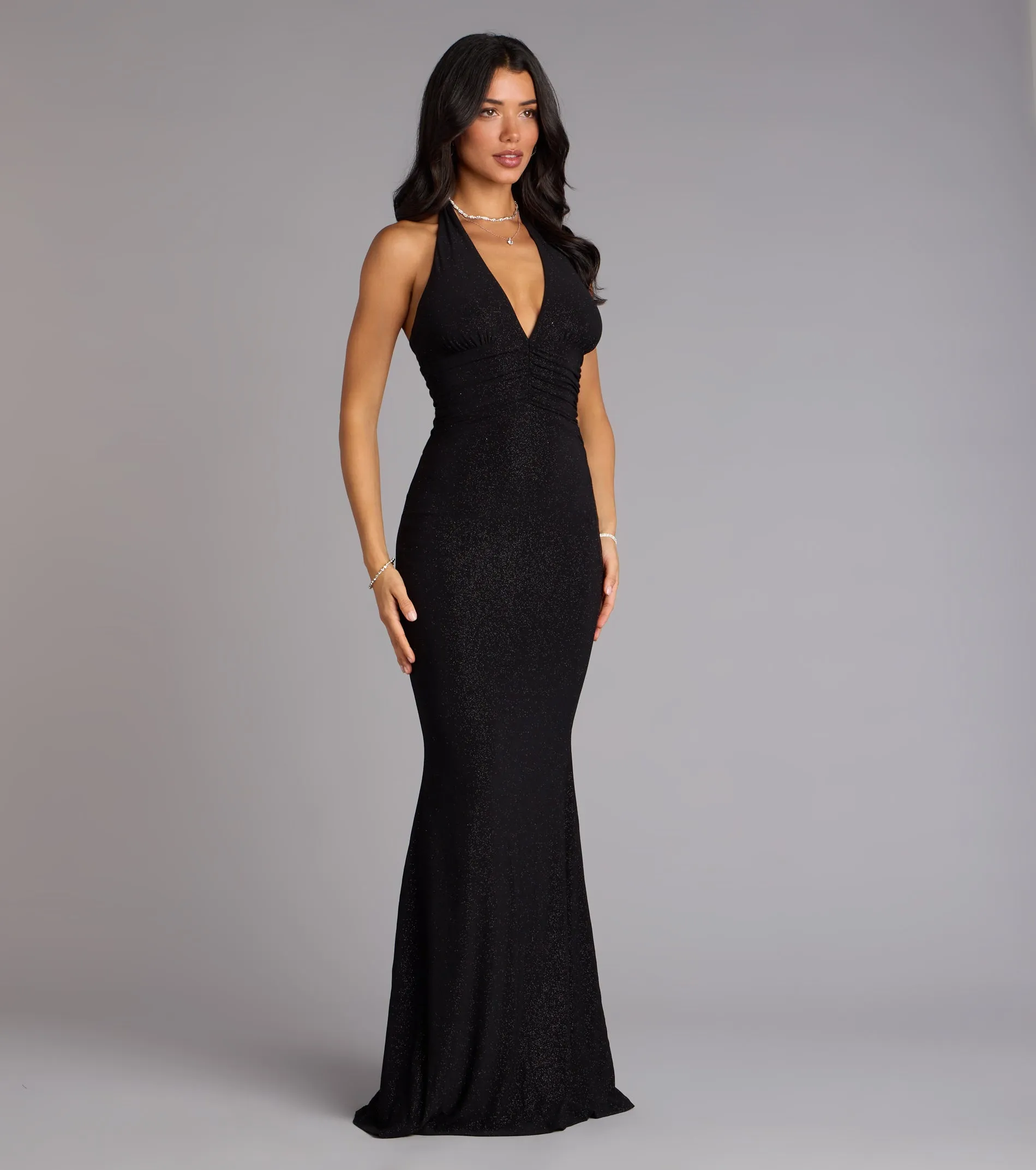 Maribeth Glitter Strappy Back Mermaid Formal Dress sold by Windsor product image thumbnail 4