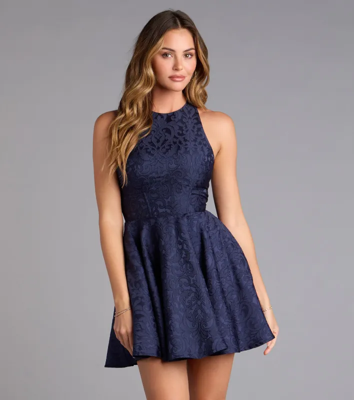 Gianna Halter Open Back Skater Dress sold by Windsor
