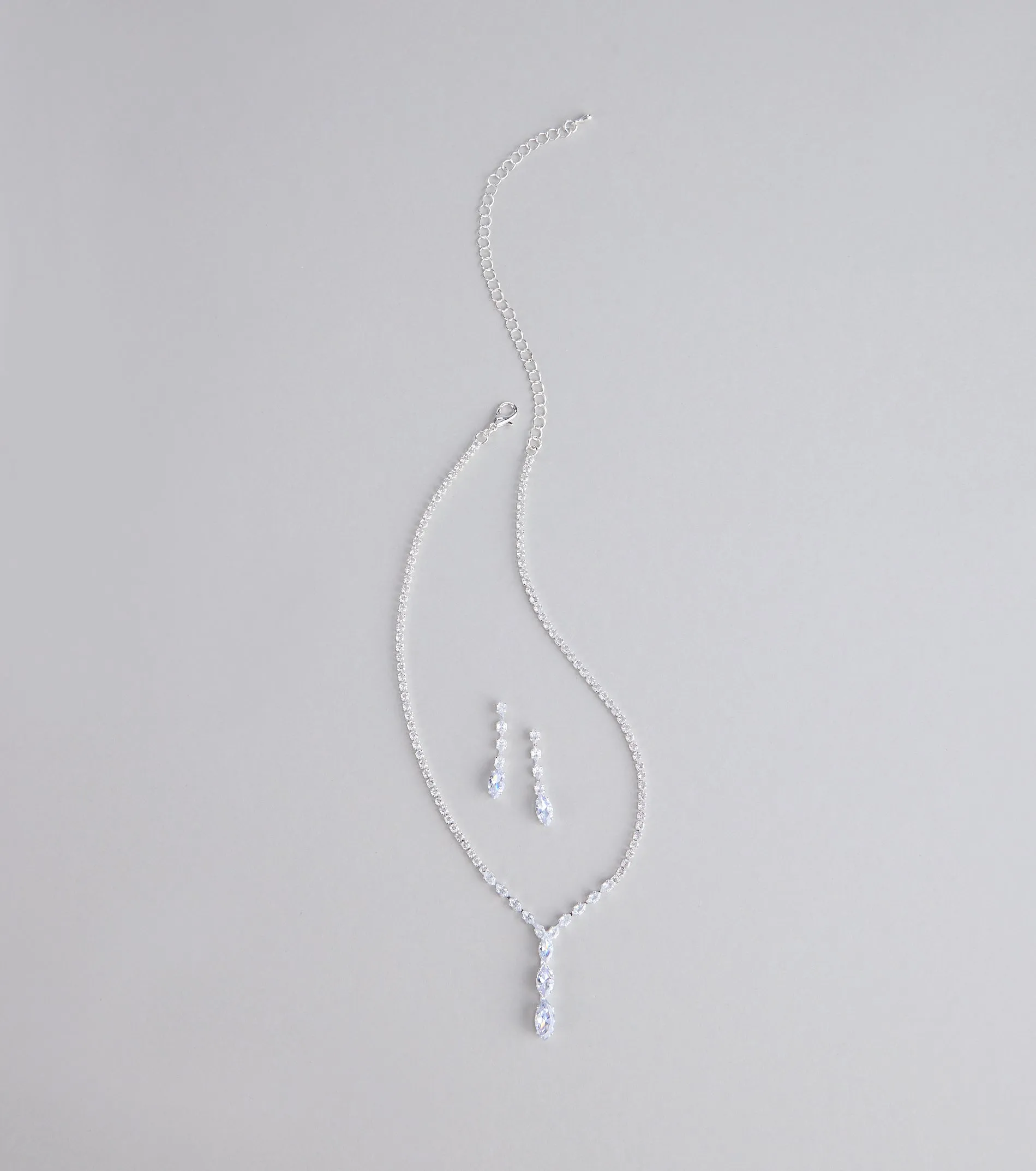 Instant Glam Rhinestone Necklace And Earrings Set sold by Windsor