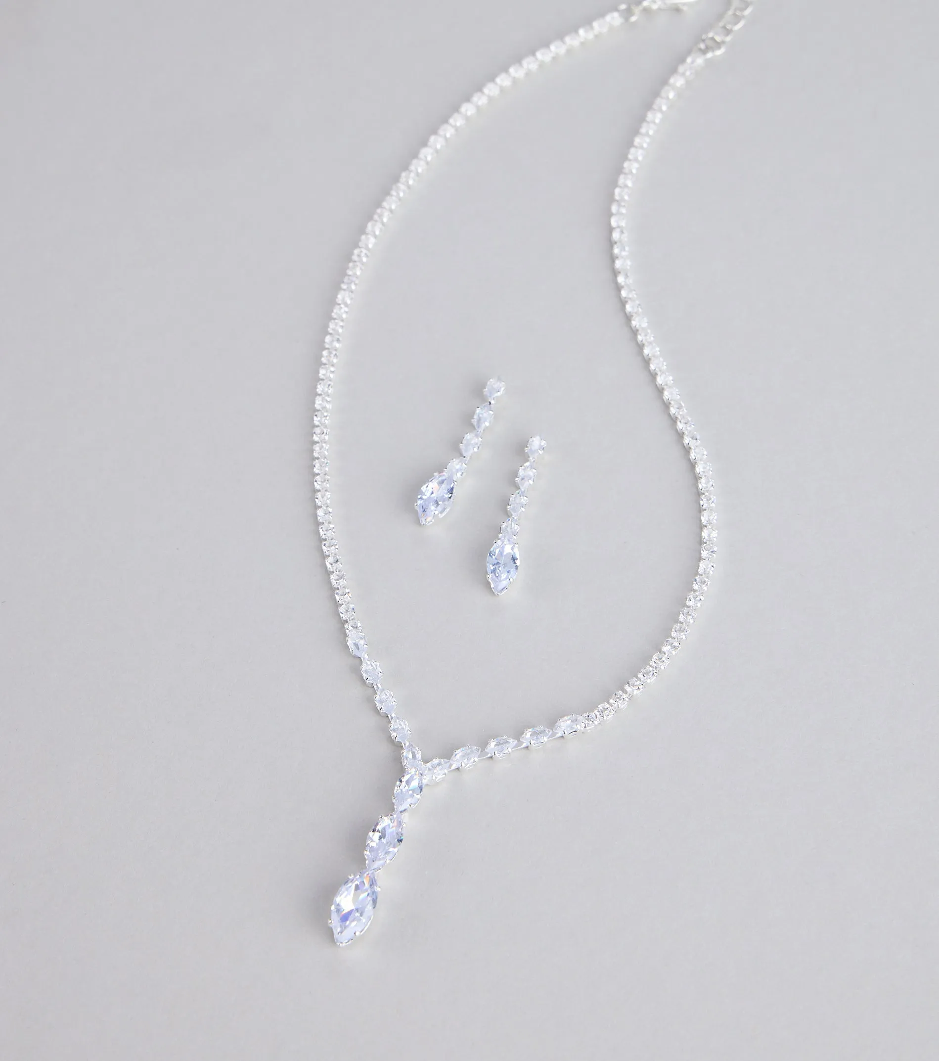 Instant Glam Rhinestone Necklace And Earrings Set sold by Windsor product image thumbnail 3