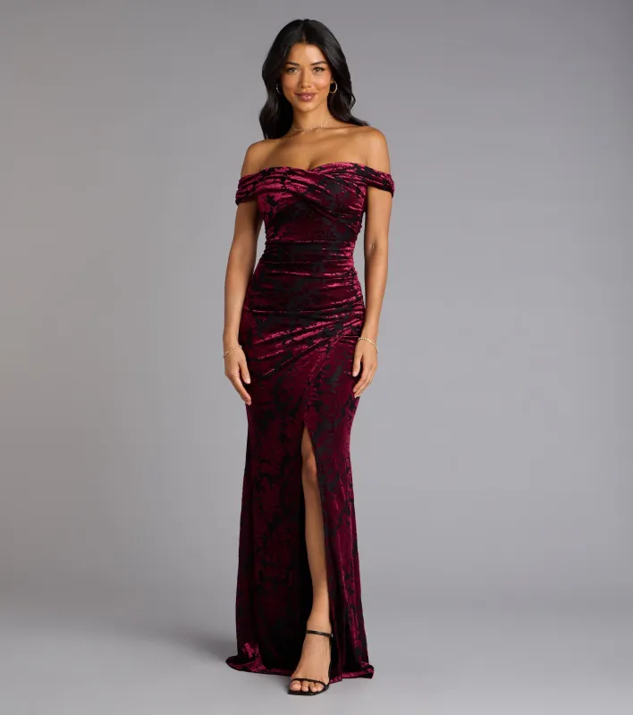 Sylvia Velvet Off-The-Shoulder Formal Dress sold by Windsor