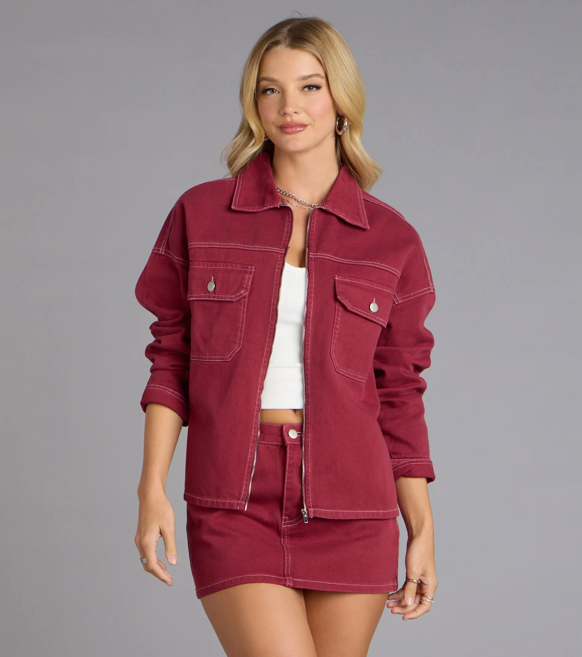 Match Point Oversized Denim Jacket sold by Windsor