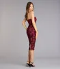 Velvet Bloom Flocked Floral Strapless Midi Dress sold by Windsor