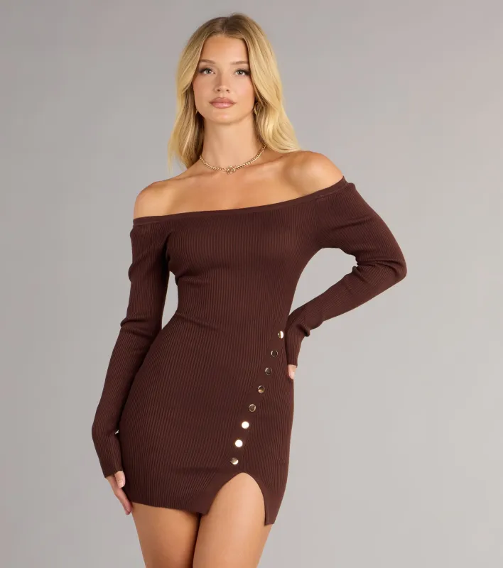 Casually Flirty Off-The-Shoulder Mini Dress sold by Windsor