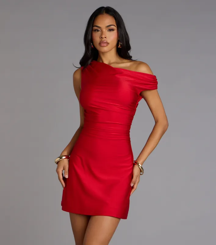 Turn Up The Heat One-Shoulder Mini Dress sold by Windsor