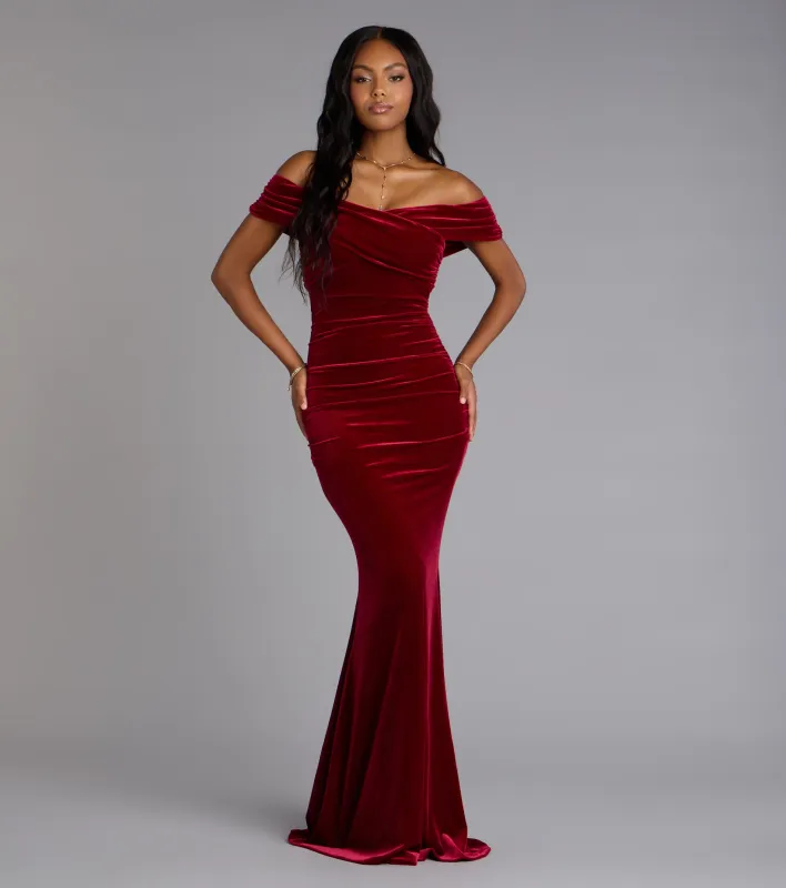 Gemma Velvet Off-The-Shoulder Mermaid Dress sold by Windsor