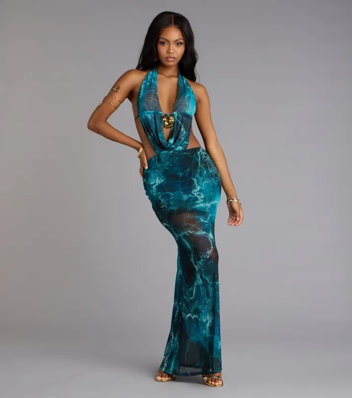Ocean Eyes Halter Maxi Dress sold by Windsor