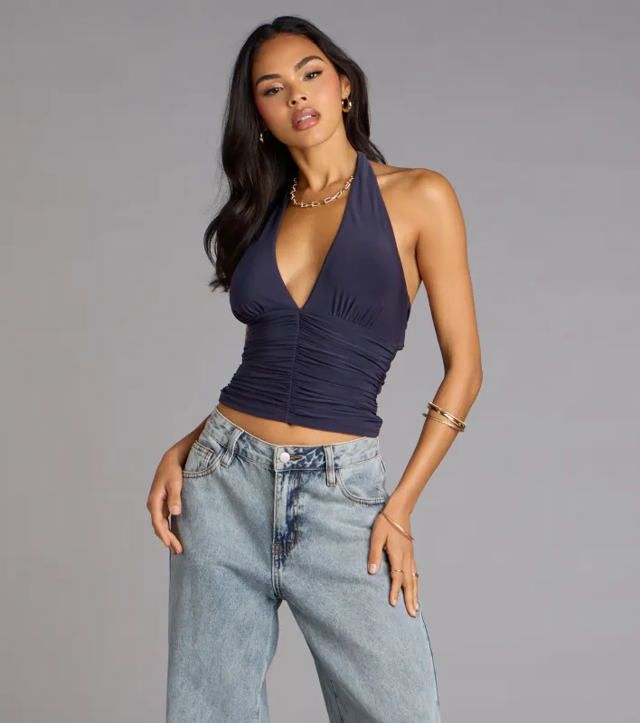 Hot Take Ruched Halter Tank Top sold by Windsor
