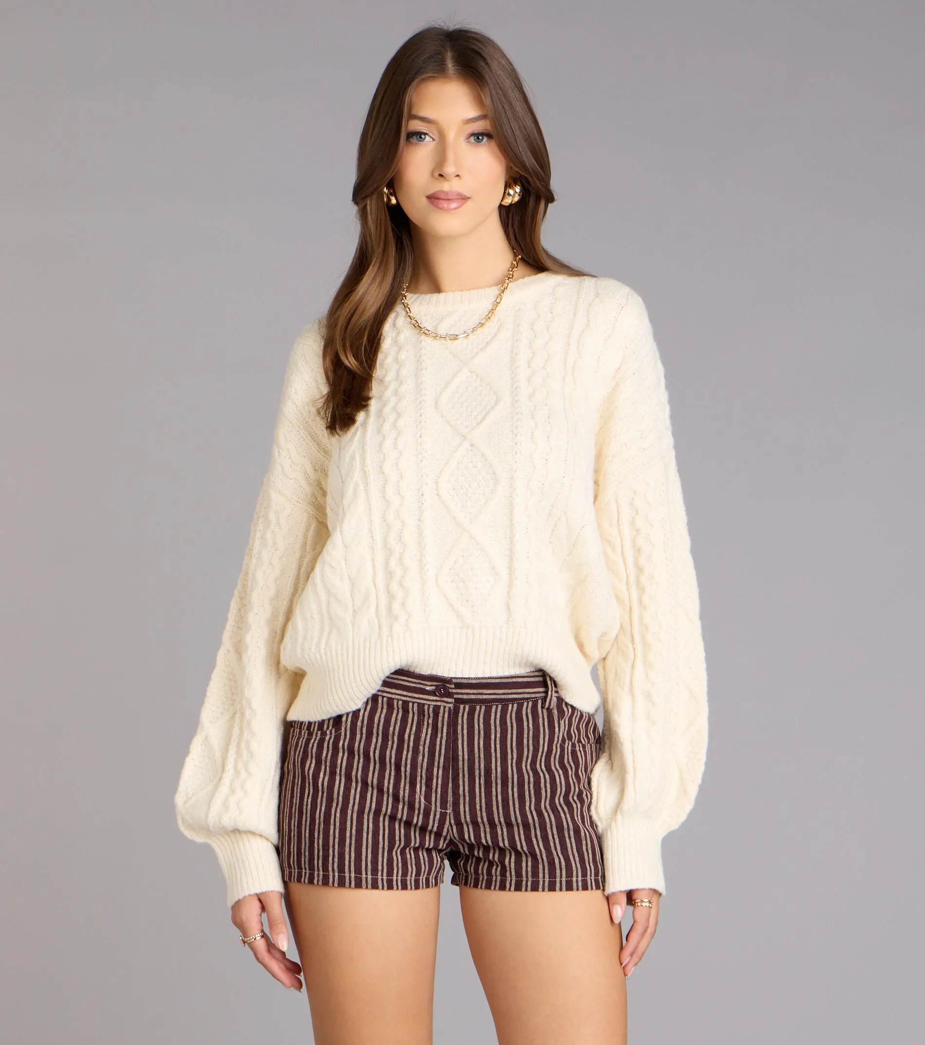 Snuggle Season Cable Knit Sweater sold by Windsor product image thumbnail 5