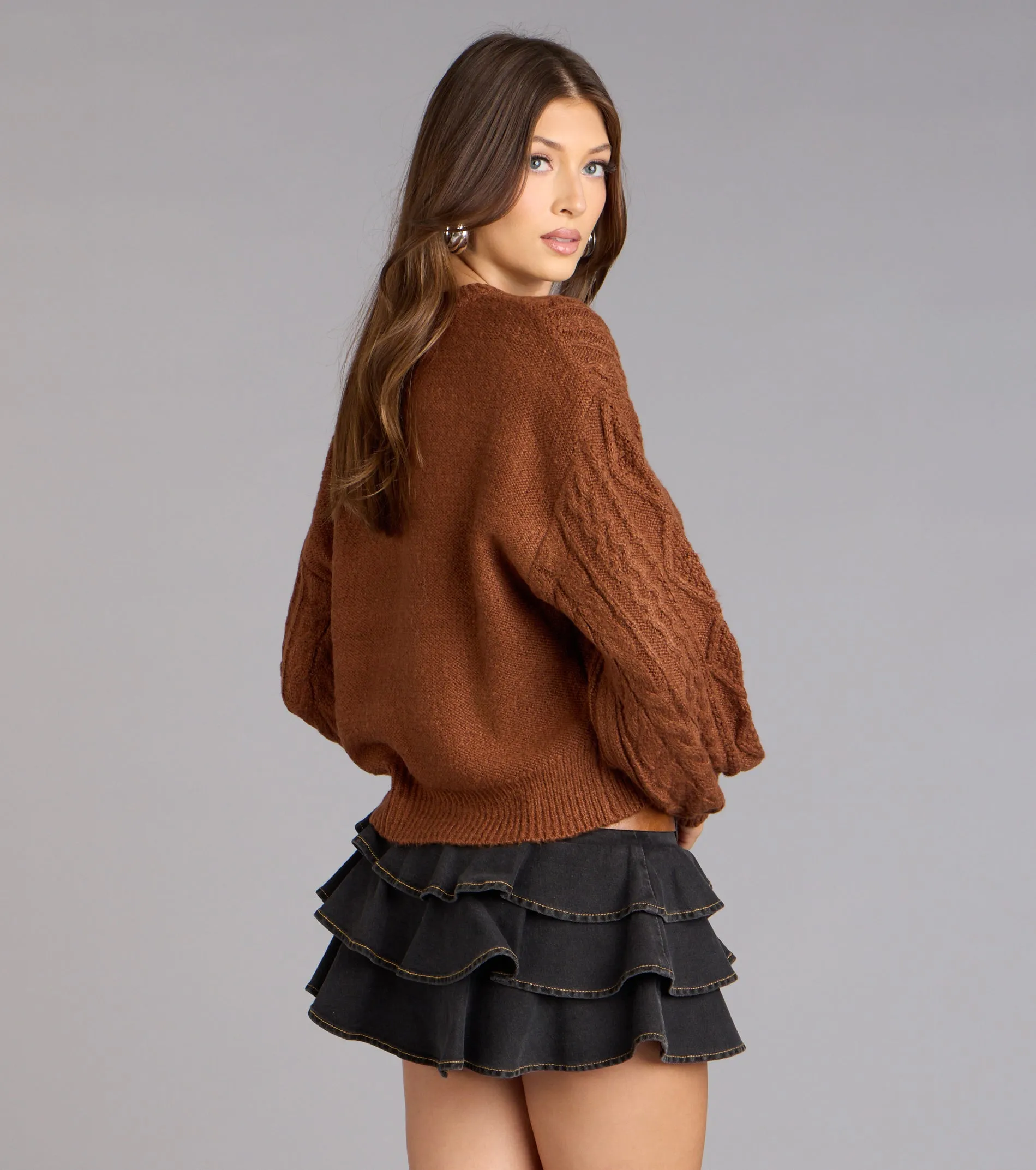 Snuggle Season Cable Knit Sweater sold by Windsor product image thumbnail 2