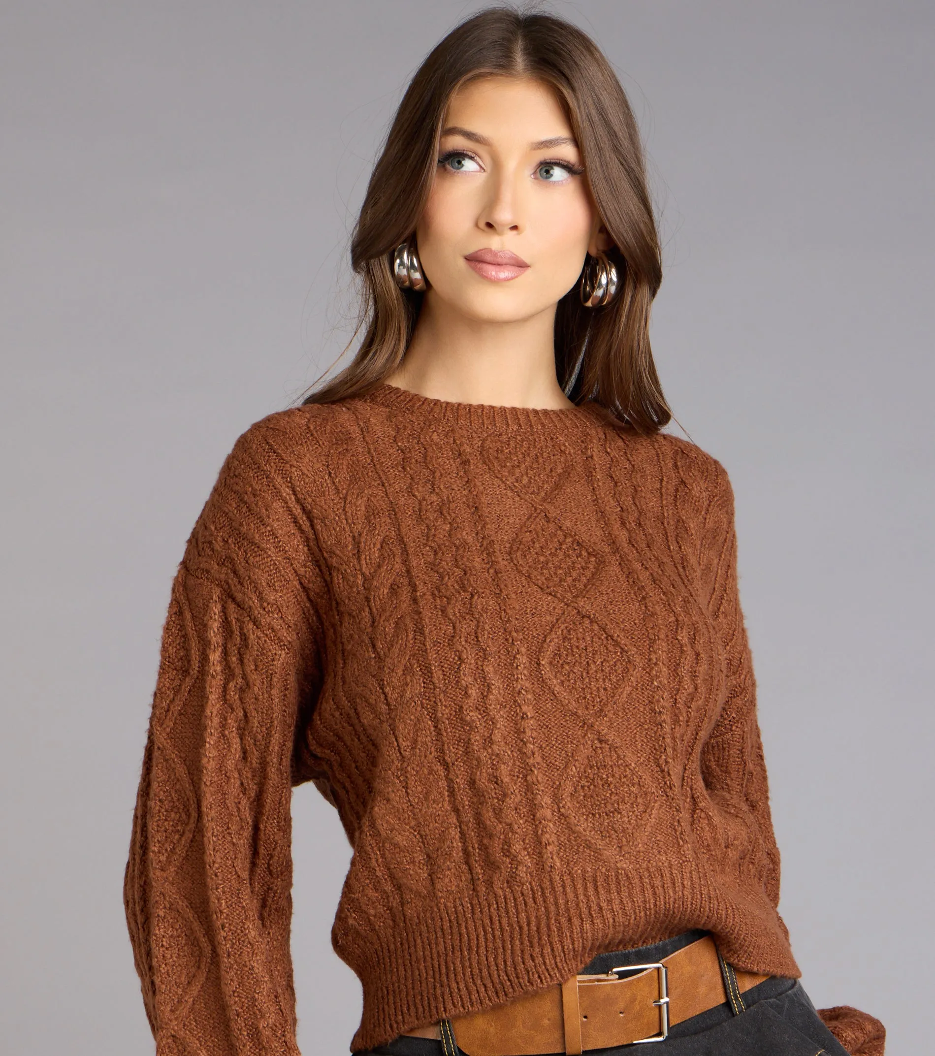 Snuggle Season Cable Knit Sweater sold by Windsor product image thumbnail 3