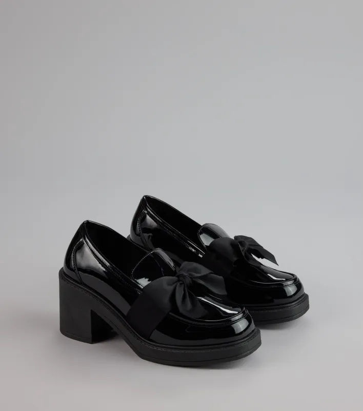 Gloss And Bow Block Heel Loafers sold by Windsor