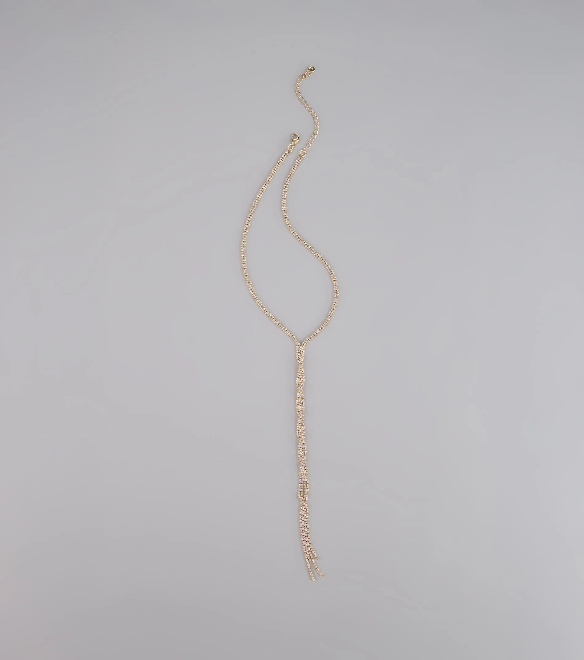 Endless Sparkle Rhinestone Twisted Lariat Necklace sold by Windsor