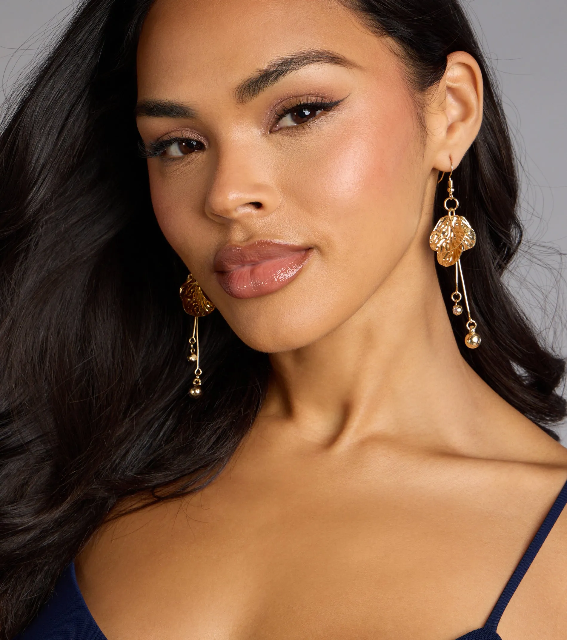 Golden Bloom Floral Petal Earrings sold by Windsor product image thumbnail 2