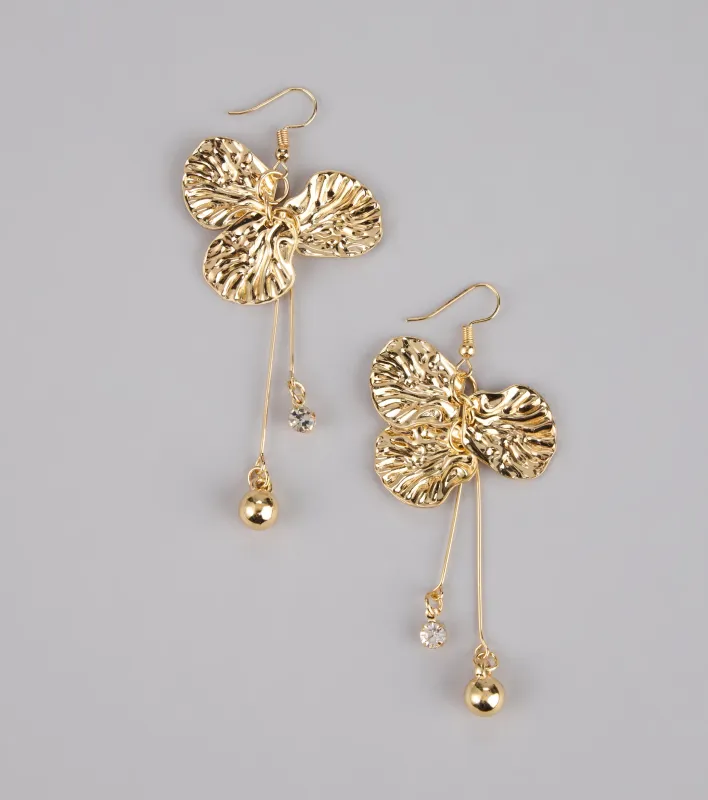 Golden Bloom Floral Petal Earrings sold by Windsor