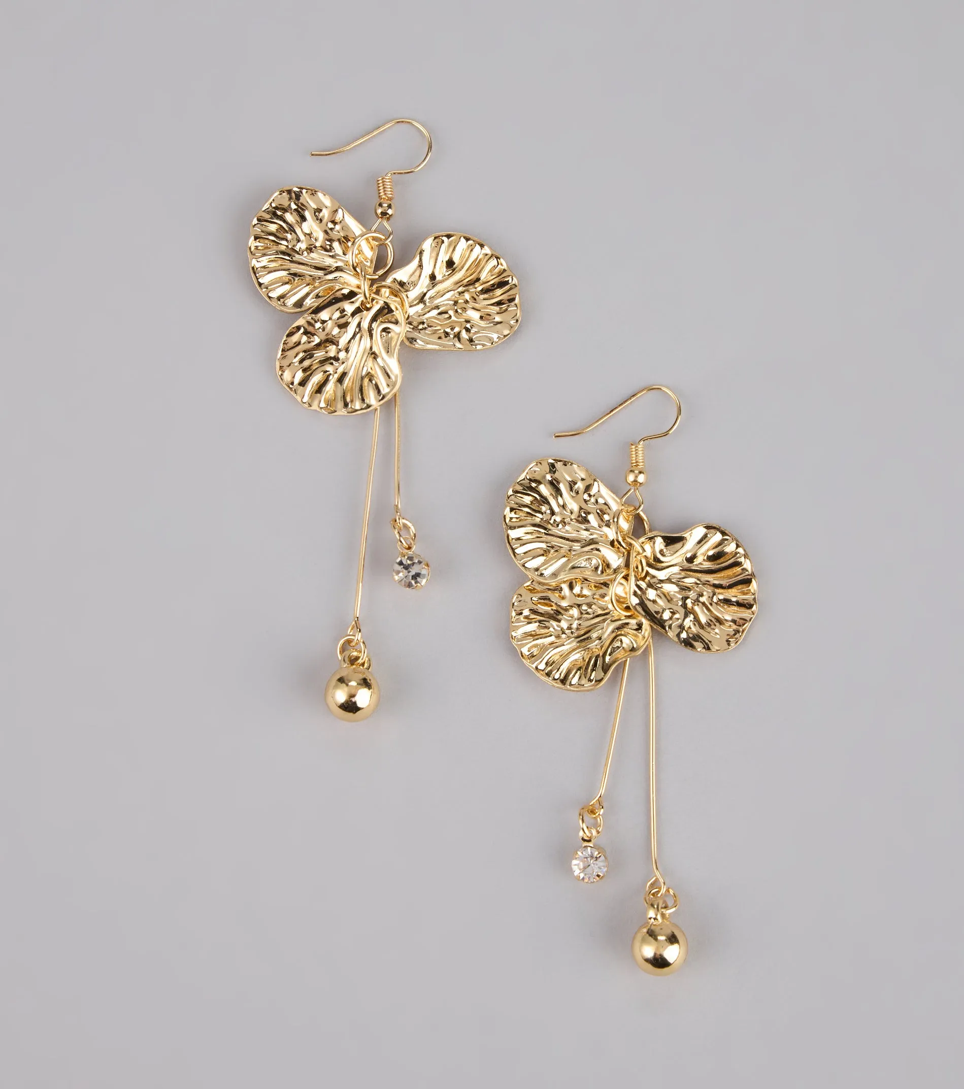 Golden Bloom Floral Petal Earrings sold by Windsor