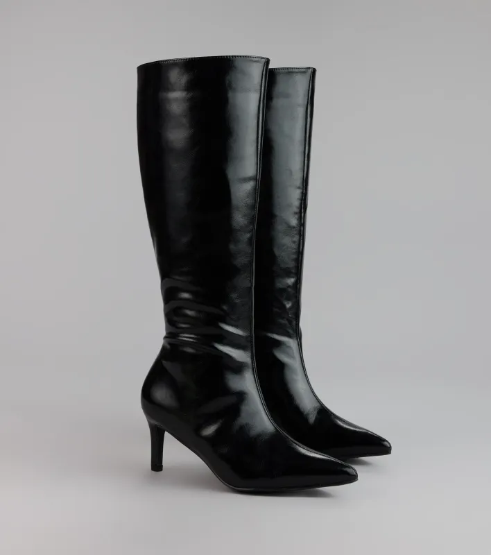 Sleek Stance Faux Leather Stiletto Boots sold by Windsor