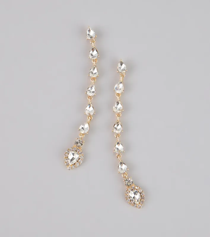 Cascading Glamour Rhinestone Earrings sold by Windsor