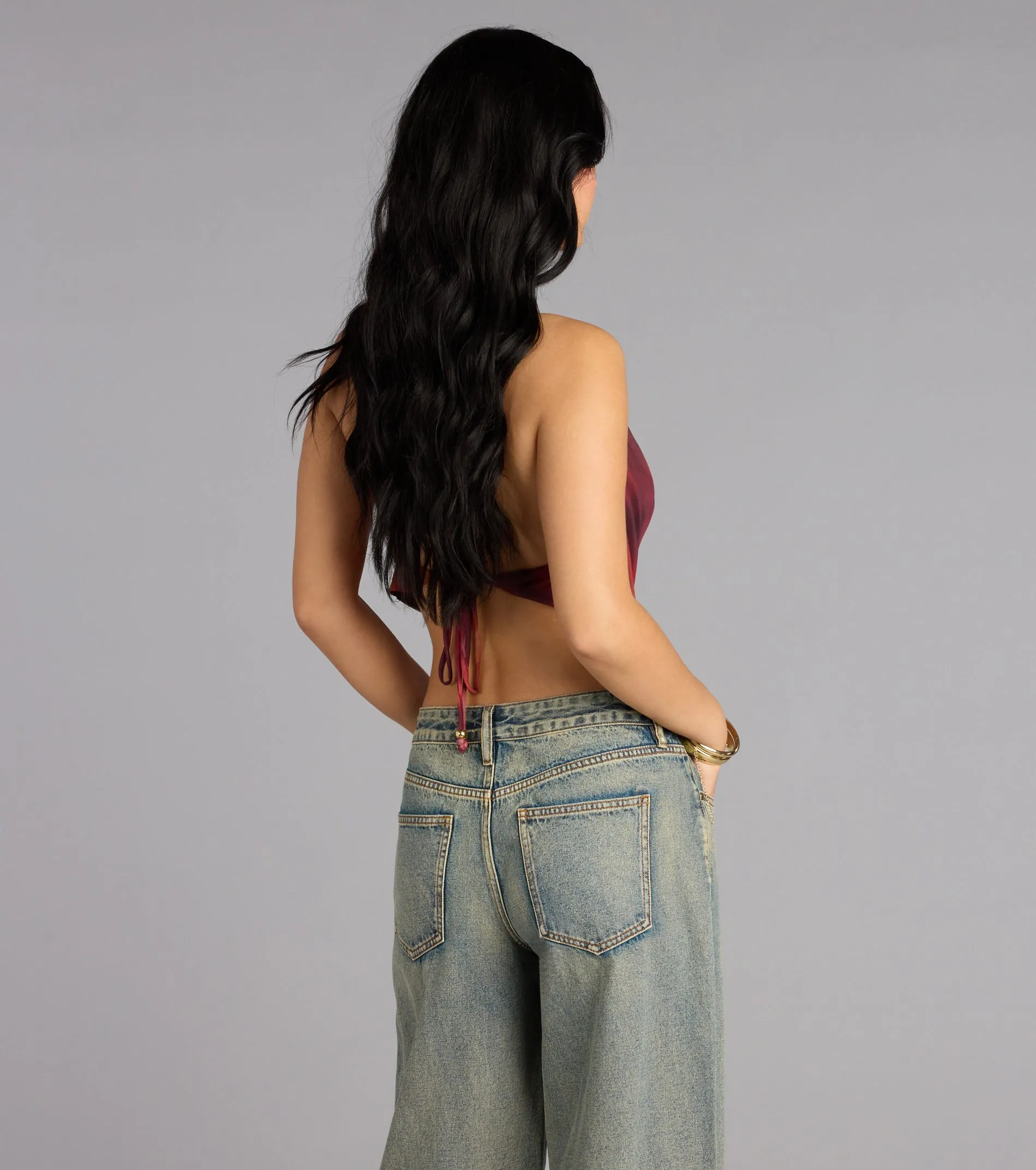 Bold Flow Cowl Halter Crop Top sold by Windsor product image thumbnail 2