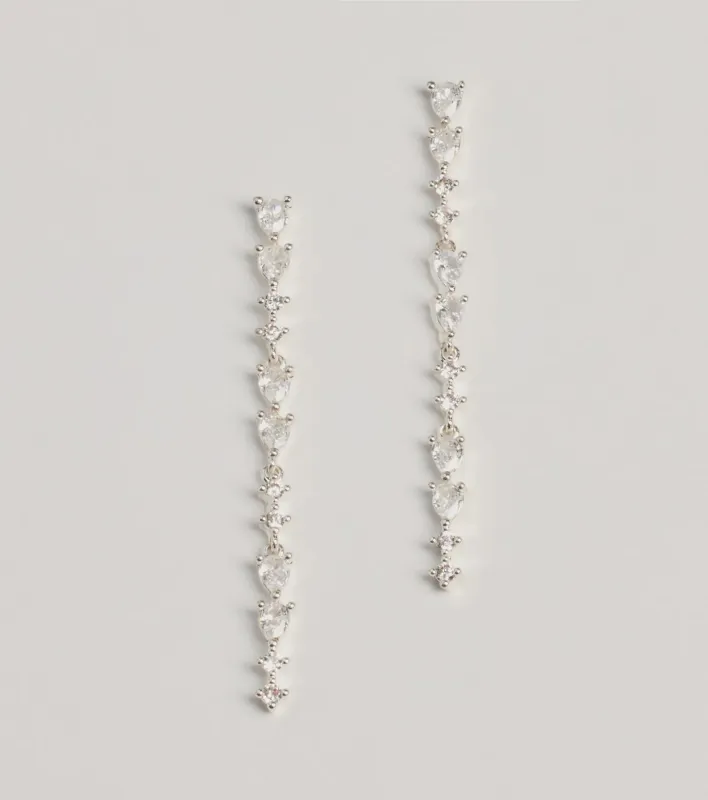 Sparkling Elegance Cubic Zirconia Linear Earrings sold by Windsor