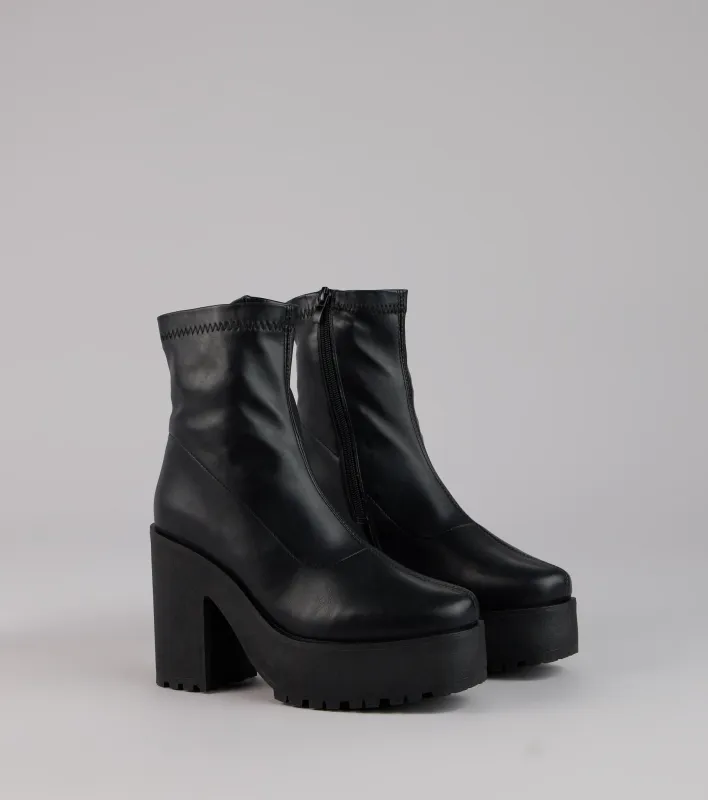 Power Stomp Platform Ankle Booties sold by Windsor