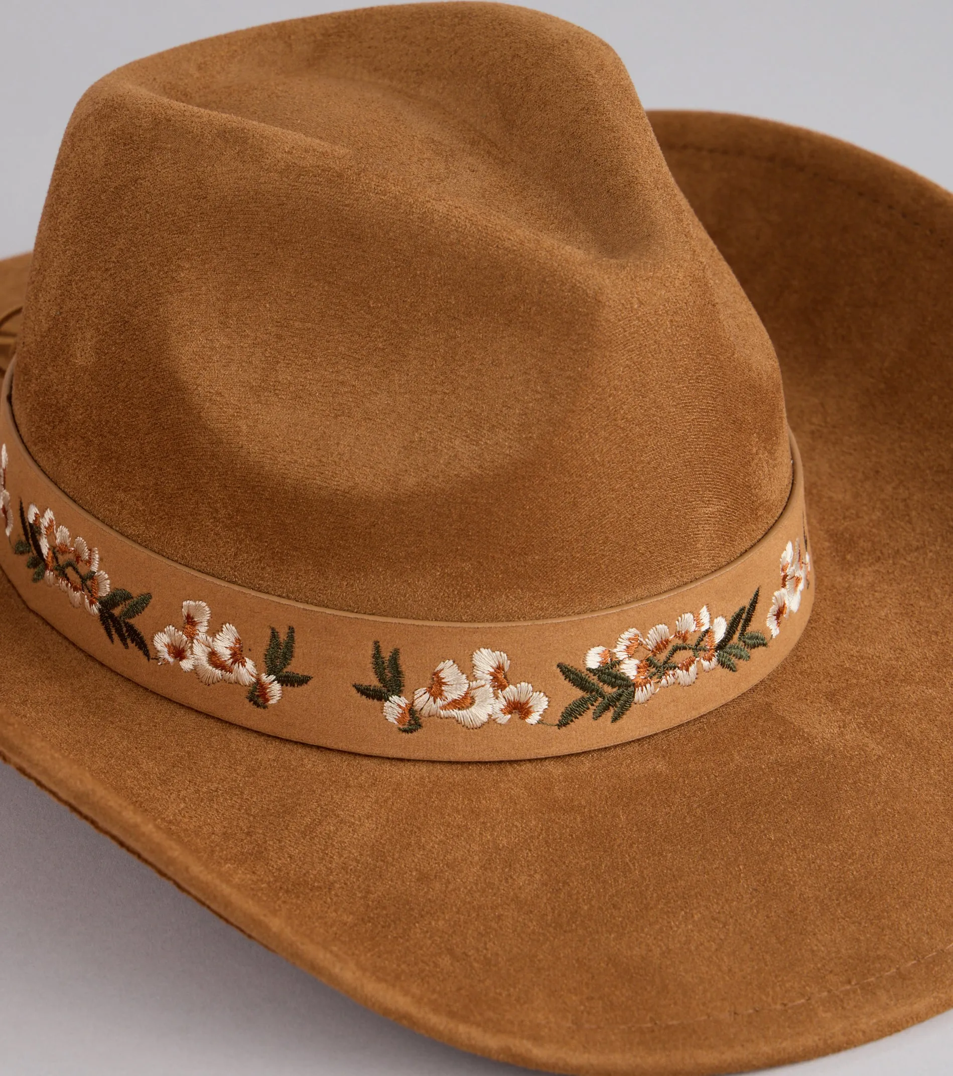 Prairie Petals Faux Suede Cowboy Hat sold by Windsor product image thumbnail 2