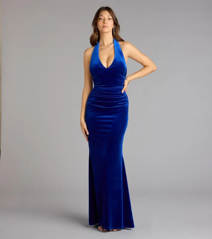 Estelle Velvet Backless Mermaid Formal Dress sold by Windsor