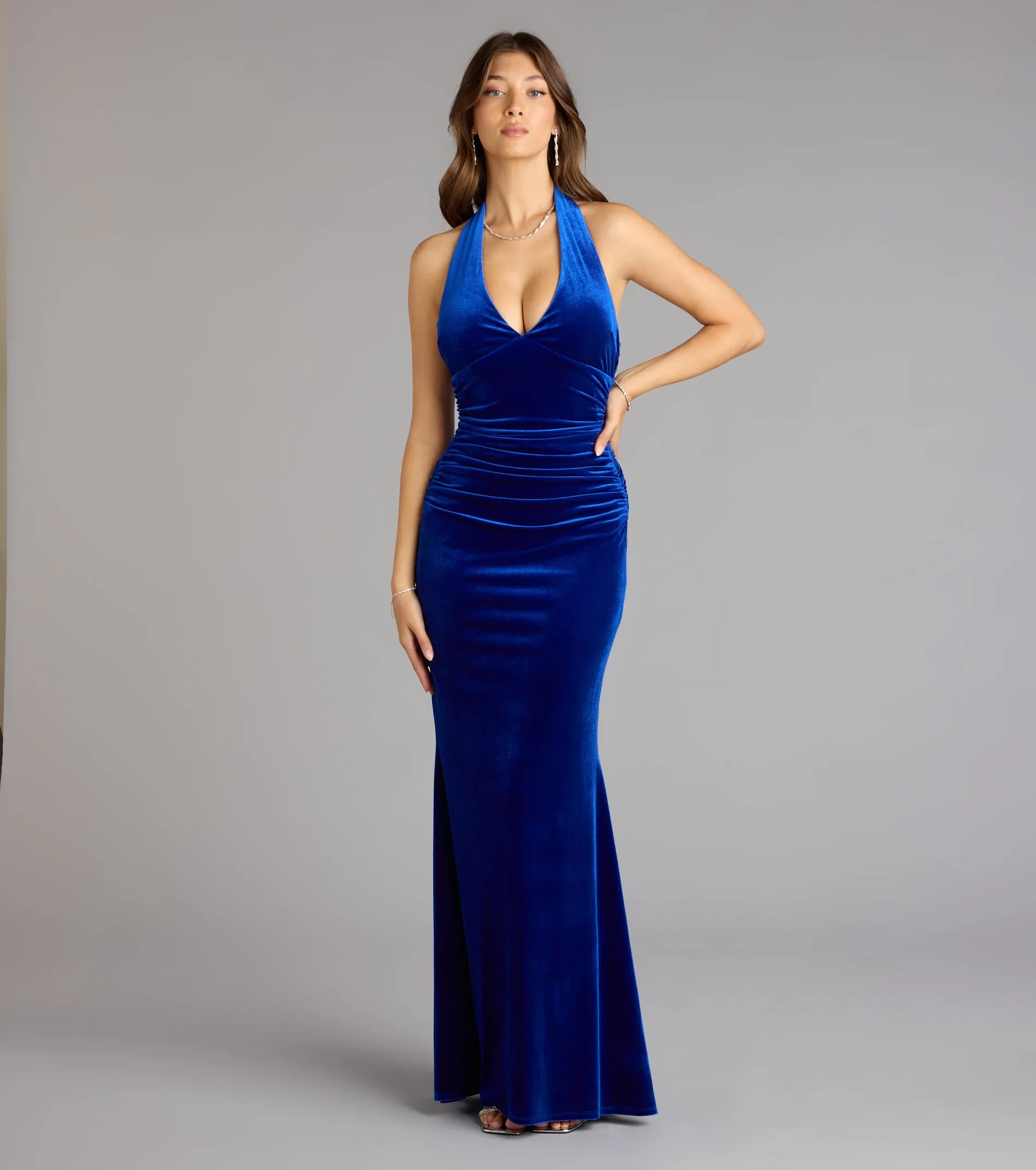Estelle Velvet Backless Mermaid Formal Dress sold by Windsor