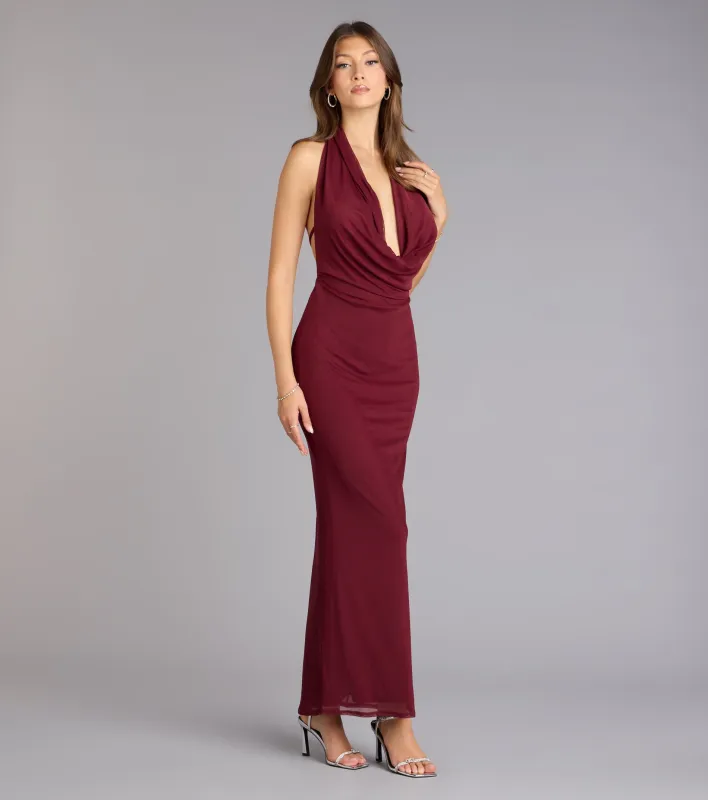 Merlot Nights Halter Maxi Dress sold by Windsor