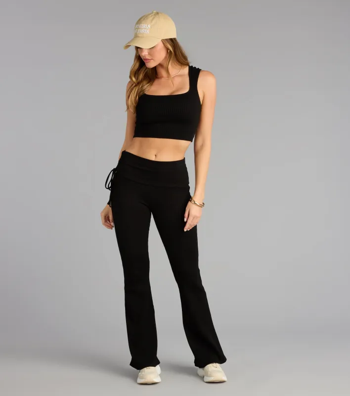 Lounge Goals Rib Knit Flare Pants sold by Windsor