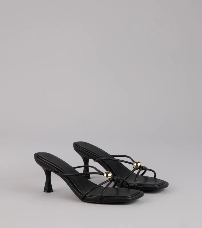 Sleek Luxe Strappy Stiletto Mules sold by Windsor