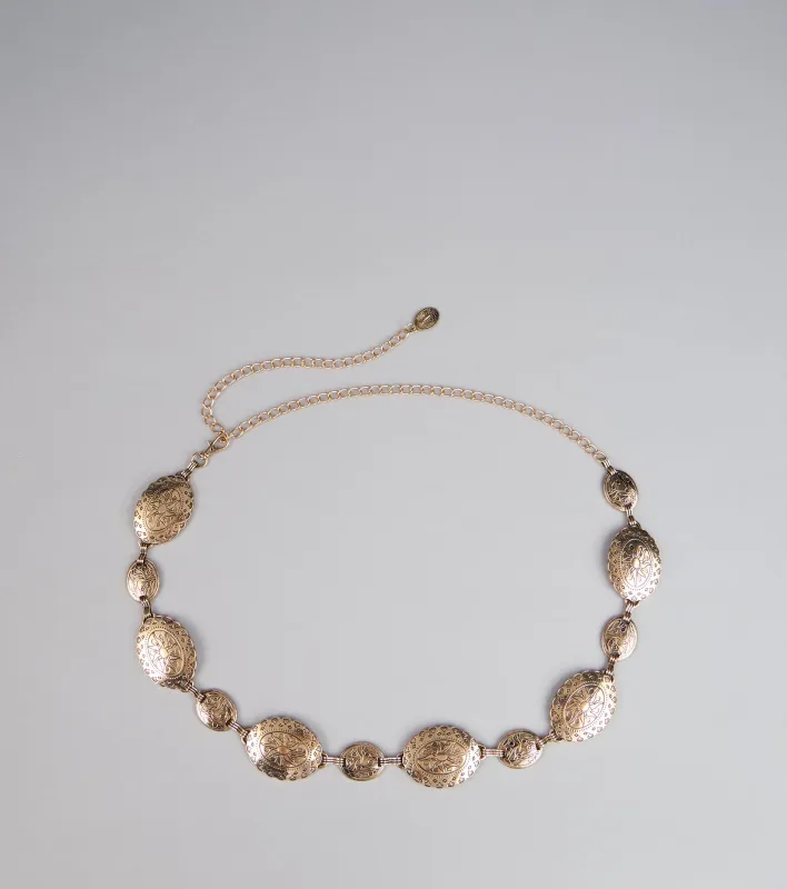 Gilded Elegance Medallion Chain Belt sold by Windsor