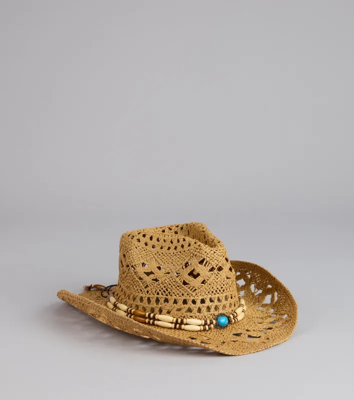 Wild Spirit Beaded Straw Cowboy Hat sold by Windsor