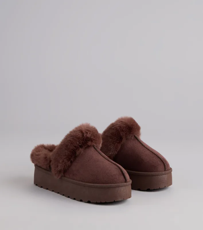 Cozy Girl Platform Faux Fur Slippers sold by Windsor